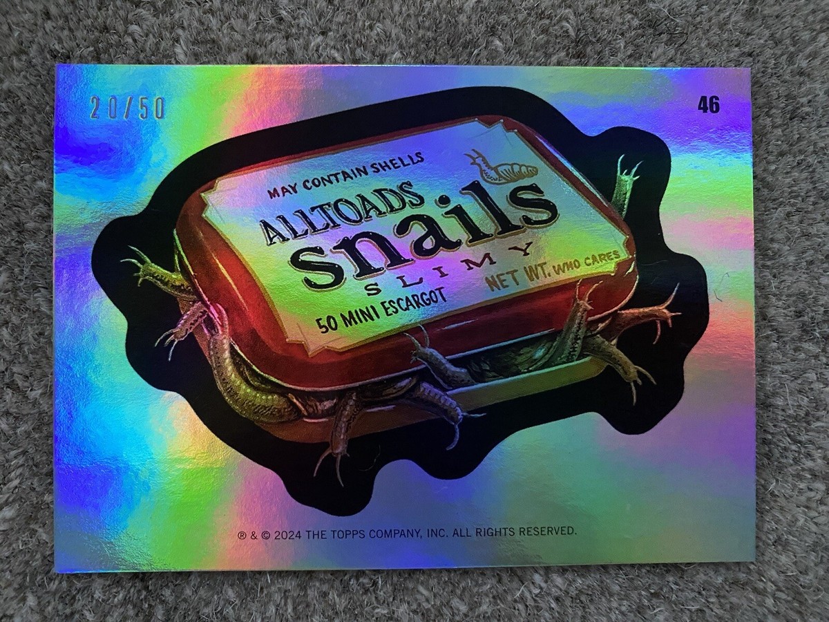 2024 Topps Wacky Packages #46 Alltoads Snails Rainbow Foil 20/50