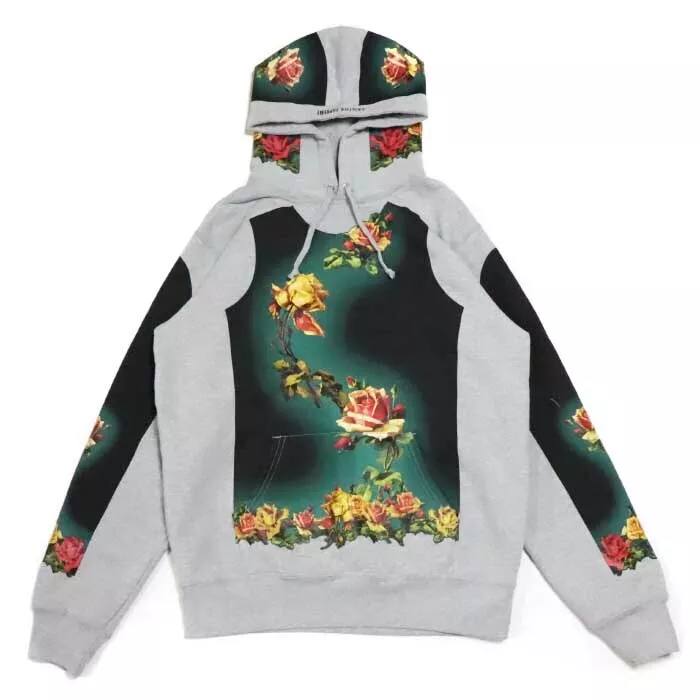 Supreme X Jean Paul Gaultier Floral Hoodie Sweatshirt Sz M Grey