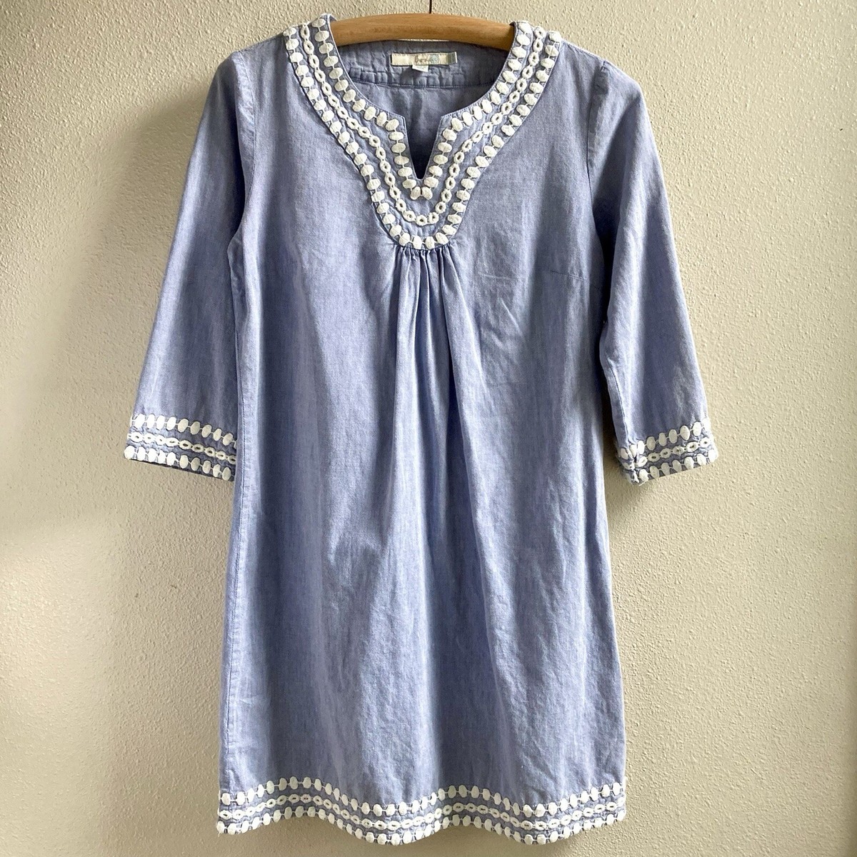 boden blue embroidered dress Summer Women’s Size US 6R and White you know