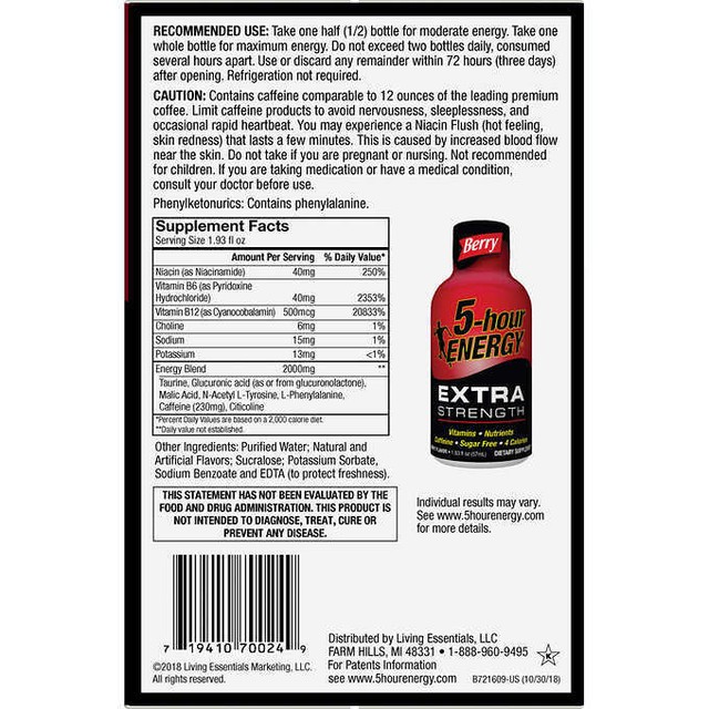 5-hour ENERGY Extra Strength 1.93 fl.oz Grape Flavor Drink ...