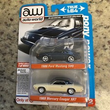 Auto World Pony Power 2 PACK 1986 Ford Mustang SVO / Mercury Cougar XR7 2022