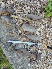  2 Pair Antique Rustic Metal Ice Skates Adjustable