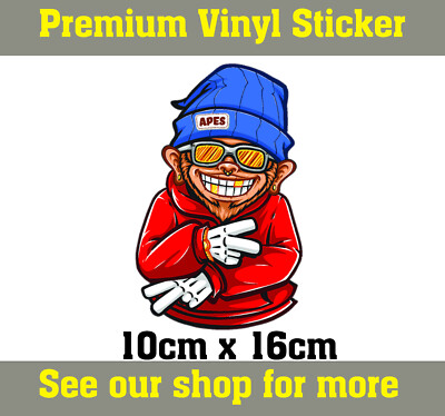 FUNKY MONKEY selbstklebender Vinyl-Aufkleber/Spaß/Affe