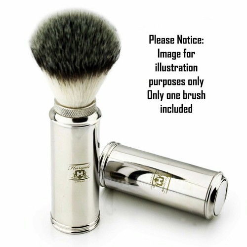 Men's Travel Shaving Brush With Synthetic Bristle & Stainless Steel Handle - Picture 4 of 6