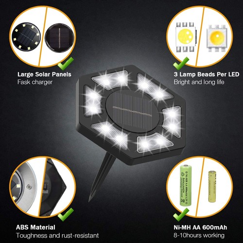 4 Units LED Solar Garden Lights, Automatic Waterproof Fair Light, House Needs - Picture 3 of 11