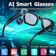 AI Smart Glasses with Camera Bluetooth Open-Ear Audio Voice Assistant Translate