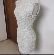 White Lace Bebe Dress Size XS