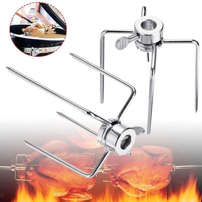 1 Paar Rotisserie BBQ Spuckgabel Roaster Beef Charcoal Grill Grillwerkzeug