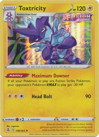 TOXTRICITY 108/264 FUSION STRIKE POKEMON (HOLO RARE, NM)