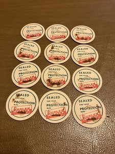 Lot of 12 Sealed for your Protection Milk Caps