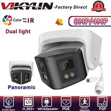 VIKYLIN Dual Light Color IR 180 VIEW POE 4MP/8MP 4K IP CAMERA MIC Speaker CCTV