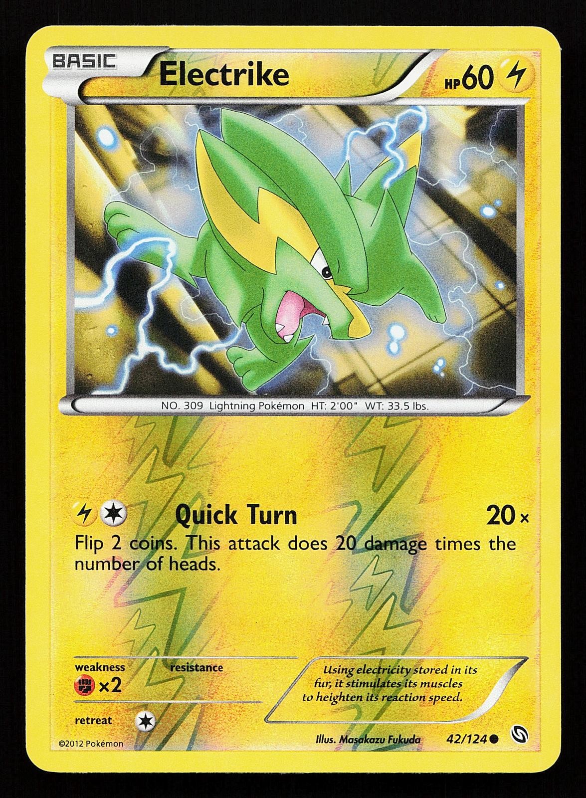 Electrike 42/124 Reverse Holo Common Dragons Exalted Pokemon Card