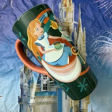 Disney Parks Alice In Wonderland Tall Coffee Mug D23 Max Hatter Tea Cups New