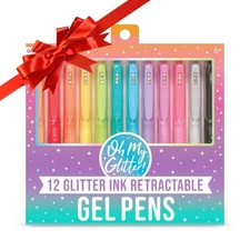 Oh My Glitter Pens - Set of 12 Cute School and Art Supplies for Girls, Planne...