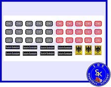 DB Deutsche Bundesbahn Keks Aufkleber Decals schwarz rot eckig - Spur H0 - 1:87