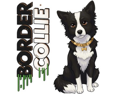 Border Collie Sticker and Magnet - Canine Einstein Pawkins    Herding Dog Breed