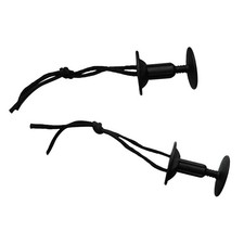 1 Pair Black Durable Strong Surfboard Leash Plug with Loop