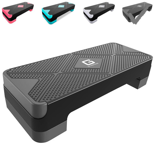 Adjustable Workout Aerobic Stepper, Aerobic Exercise Step Platform with 2 Ris...