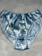 Vtg Glossy Secret Stretch 2nd Skin Satin Hi Cut Thigh Bikini Brief Panties