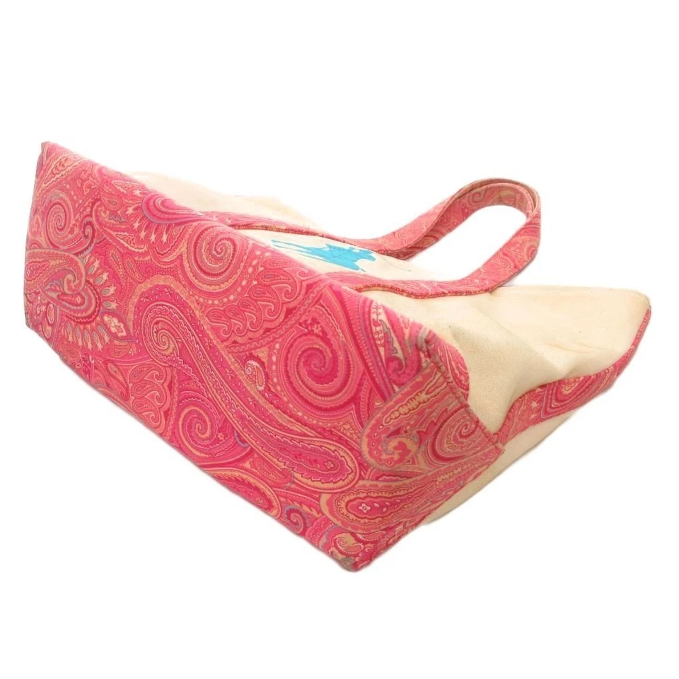 Bolso de Mano Polo Ralph Lauren POLO RALPH LAUREN Big Pony Patrón Paisley Marfil Rosa Foto 4 de 4