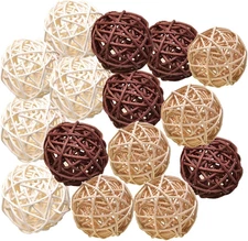 Natural Decorative Wicker Rattan Balls- Vase Filler, House Ornament, Christmas T