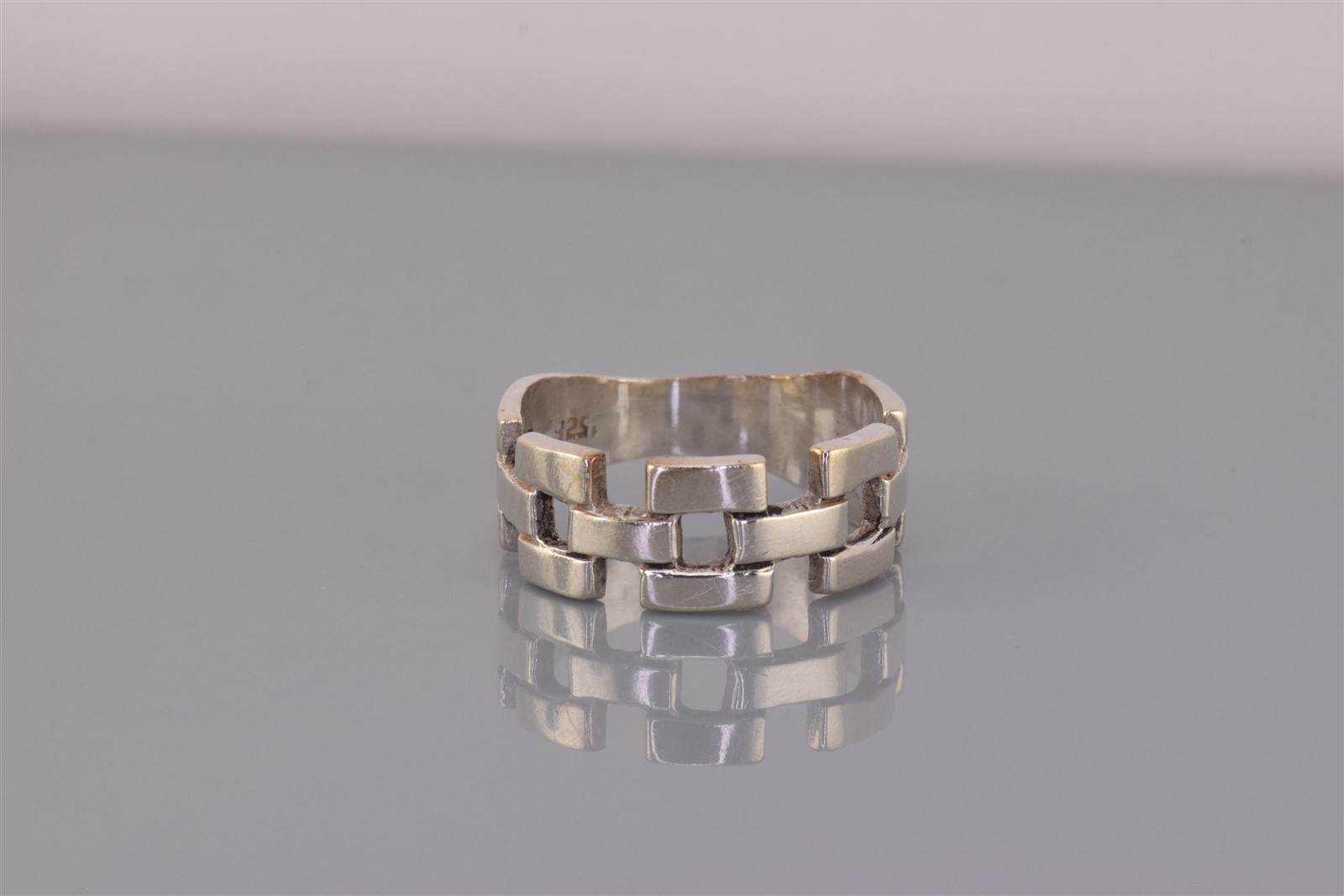 Sterling Silver 9mm Staggered Solid Bars Openwork… - image 1