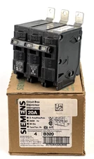 Siemens B320 20 Amp 3 Pole Circuit Breaker Type BL 240VAC Bolt On — NEW (QTY 1)