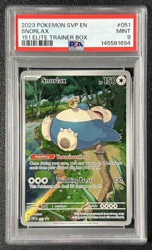 SNORLAX PSA 9 2023 POKEMON SVP EN BLACK STAR PROMOS #051 151 ETB 1694