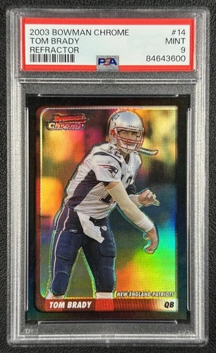 TOM BRADY PSA 9 2003 BOWMAN CHROME #14 REFRACTOR 214/500 PATRIOTS