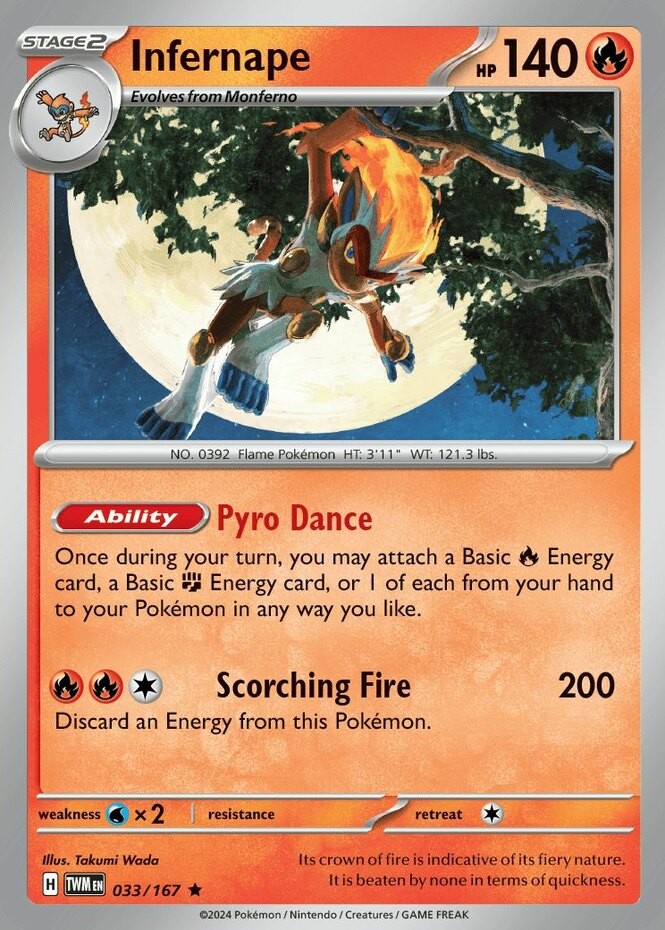 Infernape - 033/167 - Holo Rare (Near Mint) Twilight Masquerade - Fire Pokémon