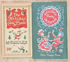 Holiday Party DESSERTS & HOLIDAY Cook Book -  Lot of 2 Vtg Peter Pauper