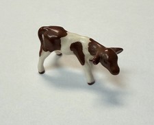 Vintage Hagen Renaker Guernsey Calf Baby Cow Brown White Miniature Figurine