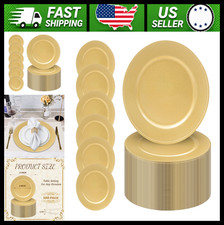 Gold Charger Plates Set of 100, Beaded Rim Table Charger Plates