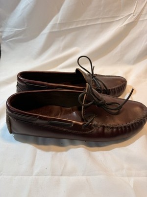 Minnetonka Mens Brown Leather Driving Moccasins Loafers Size 10.5