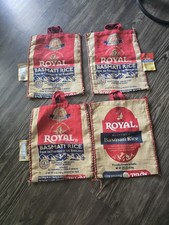 Set of 4 Empty Royal Rice Bags(No rice) With Zipper Clean Reusable Storage Bags