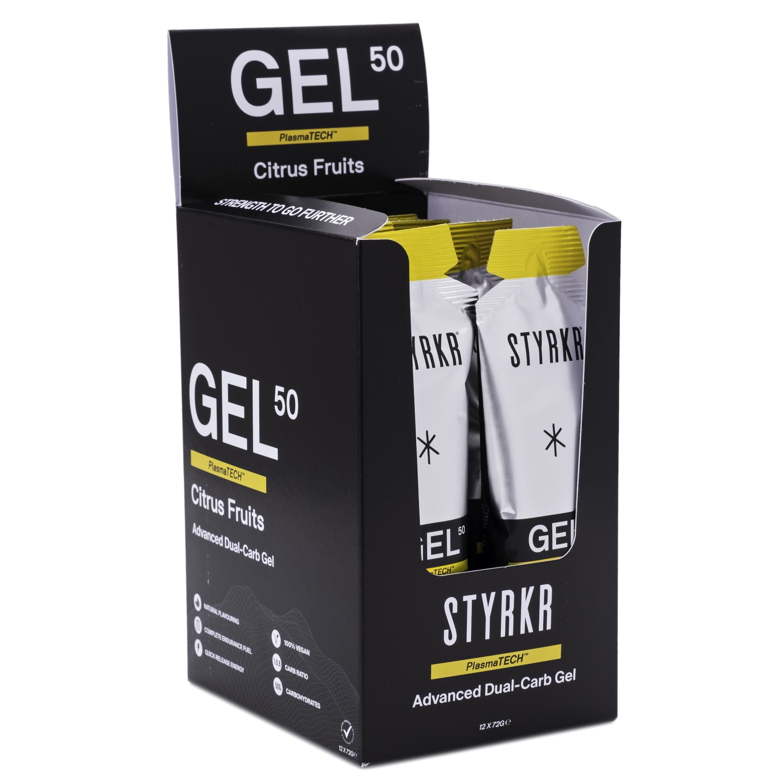 STYRKR Gel50 Dual-Carb Energy Gel - 12servings - Citrus Fruit - Image 2