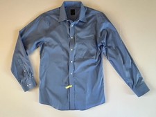 Joseph  Feiss Non Iron Dress Shirt Men's Size 15 32/33 Long Sleeve Solid Blue