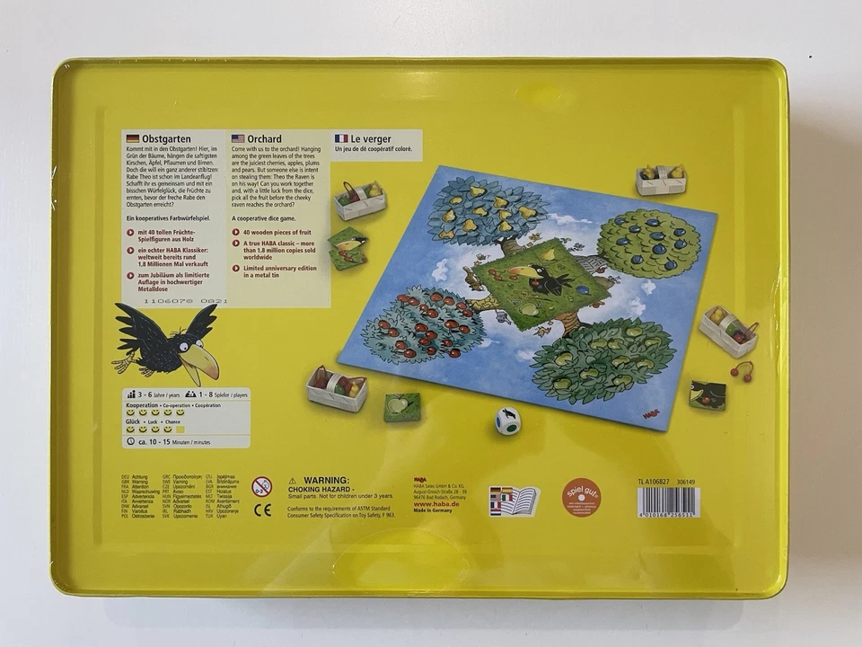 HABA Obstgarten 30 Jahre Jubiläumsausgabe NEU in Folie Metallbox Spiel Brettspie - Bild 3 von 3