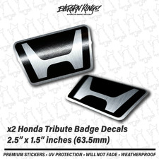 Black Tribute H Retro Hood Trunk Badge Decals For Ep3 Fd2 Fn Fk2 Fk8 Honda Civic