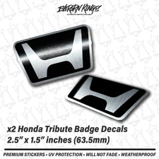 Black TRIBUTE H Retro Hood Trunk Badge Decals for EP3 FD2 FN FK2 FK8 Honda Civic