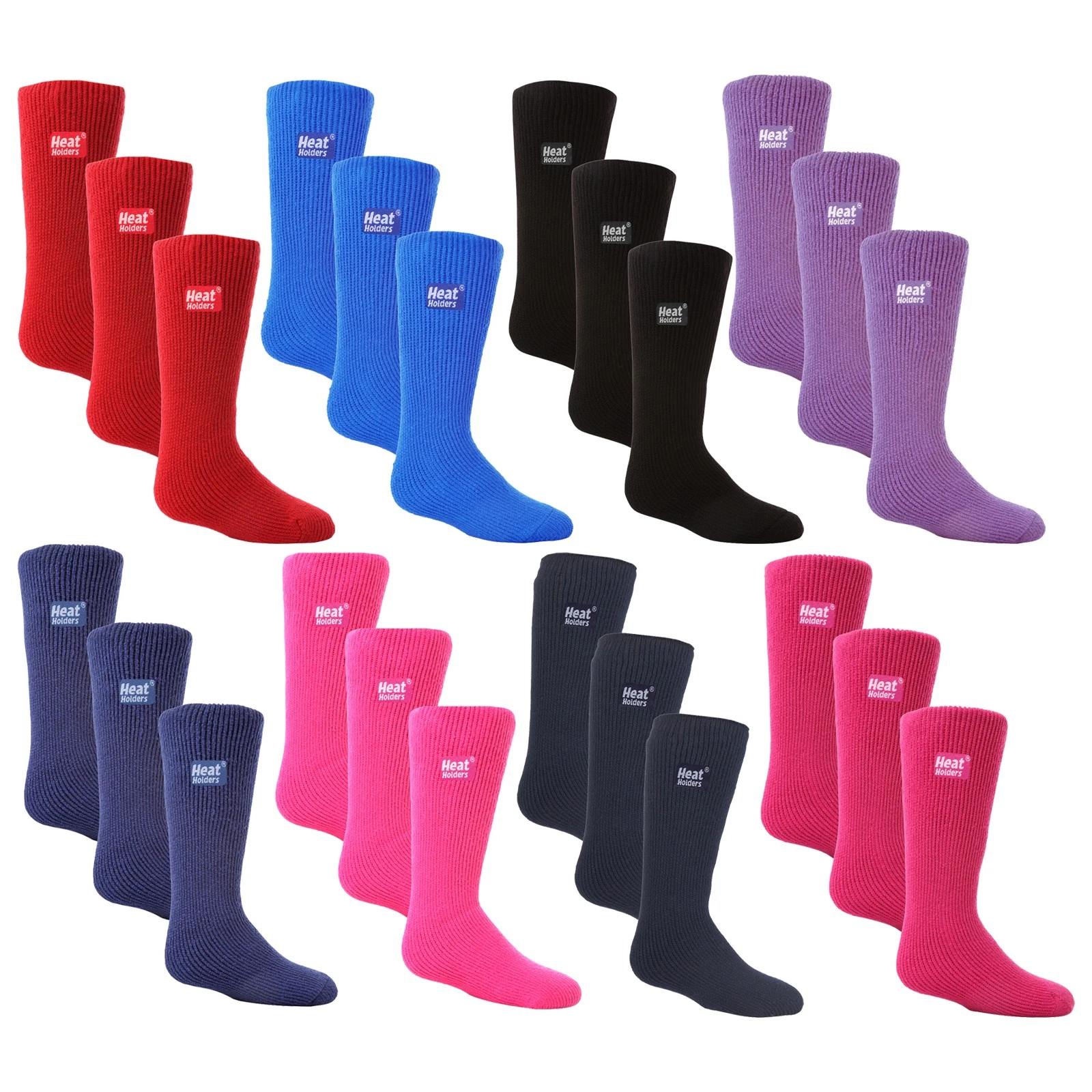 Kids Fleece Inner Thermal Socks by Heat Holders - 3 PK Fluffy Socks