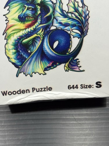Pacchetto puzzle animali in legno 4 Quordle drago, volpe, gufo, leopardo piccolo - Foto 6 di 8