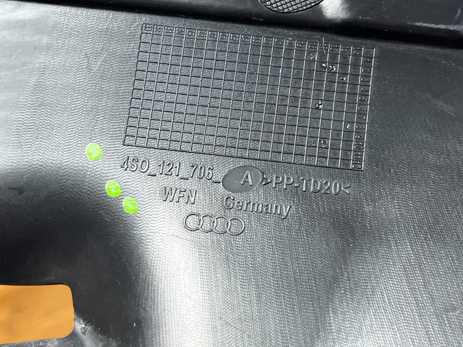 Audi R8 2016-2024 Front Right Upper Cooling air duct P/N 4S0121706A