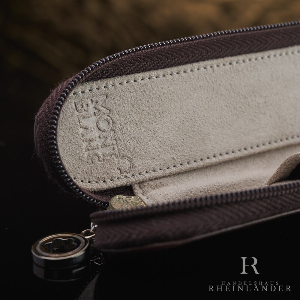 Montblanc Leather Goods Lady Star Single Pen Pouch Brown Zipper ID