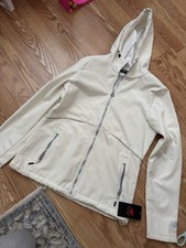 New Balance White Hooded Jacket Medium Full Zip Women's Activewear Long Sleeve