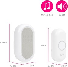 Byron DBY-23561BS 200m Portable Wireless Doorbell Melody Options RRP £19.99