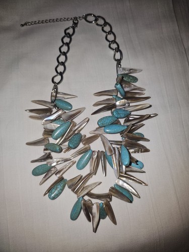 Unbranded~Boho Turquoise Faux Stone Sticks Beaded Sphere Collar Necklace
