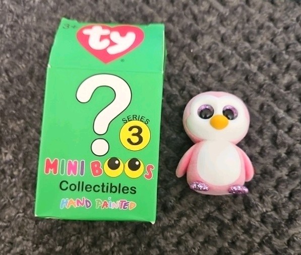 TY Beanie Boos ~Mini Boo Collectibles~ "Glider" The Pink Penguin~In package