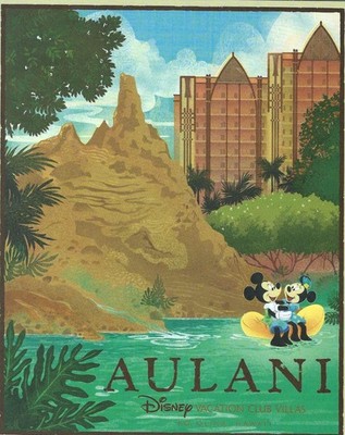 DISNEY-Disney Vacation Club-Aulani-2 Welcome Home 8x10 Prints & Aloha Aulani pin