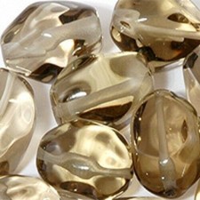 35 Smoky Quartz 20-30mm Smooth Faceted Nugget 18 Inches Stone Bead Strand DIY